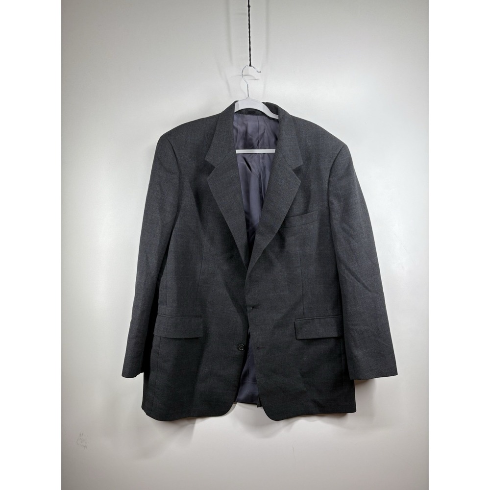 HERTLING for Neiman Marcus Vintage Dark Charcoal 2 Button Pure Wool Jacket Sz 44